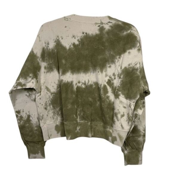 NEW! Velvet by Graham & Spencer True Sweatshirt Green Tie Dye Boxy Oversized XS - Picture 4 of 12